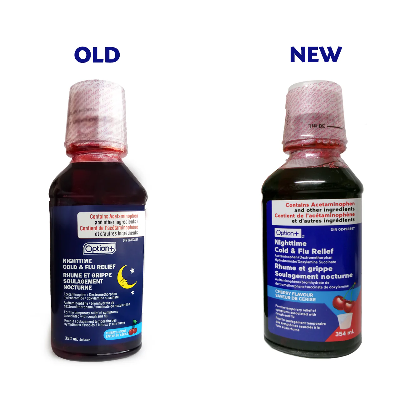 Option+ - Nighttime Cold & Flu Relief Syrup - Cherry Flavour | 354 mL - Image 3