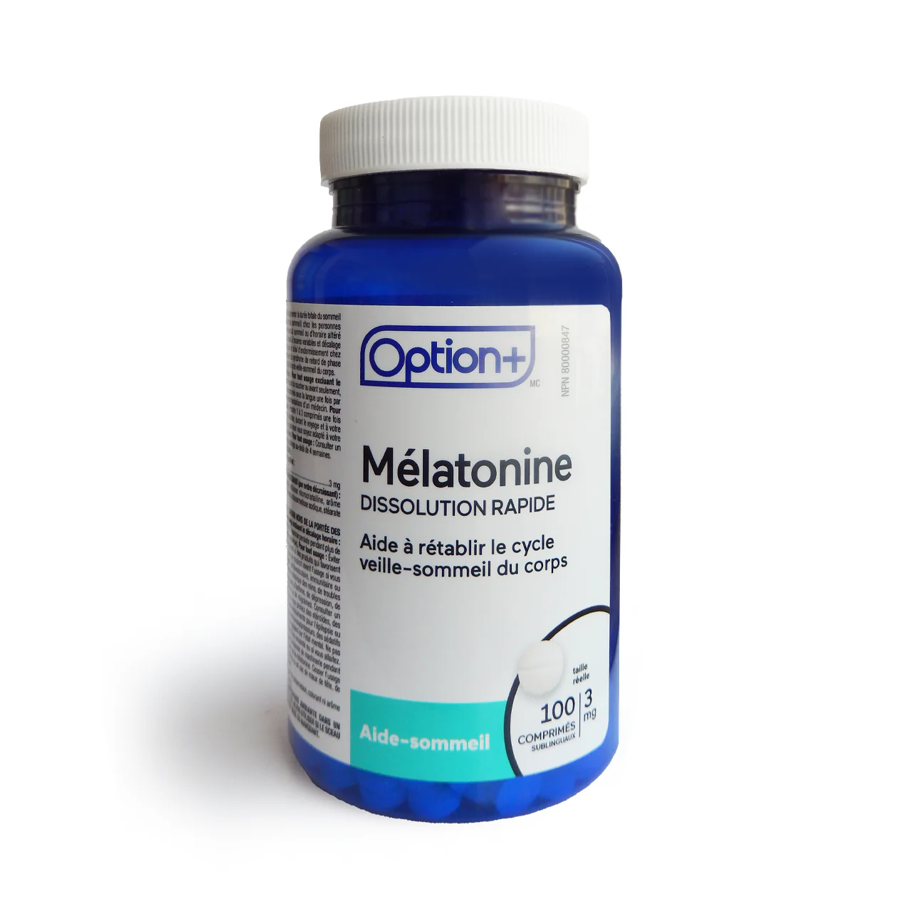 Option+ Quick Dissolve Melatonin | 3mg X 100 Sublingual Tablets - Image 2