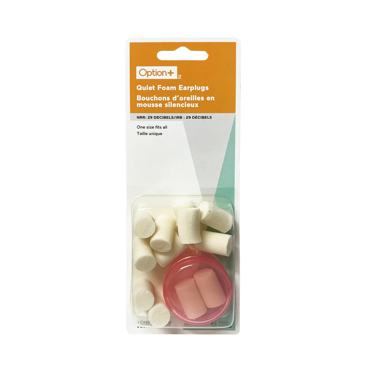 Option+ Quiet Foam Ear Plugs with Case | 6 Pairs + 1 Case