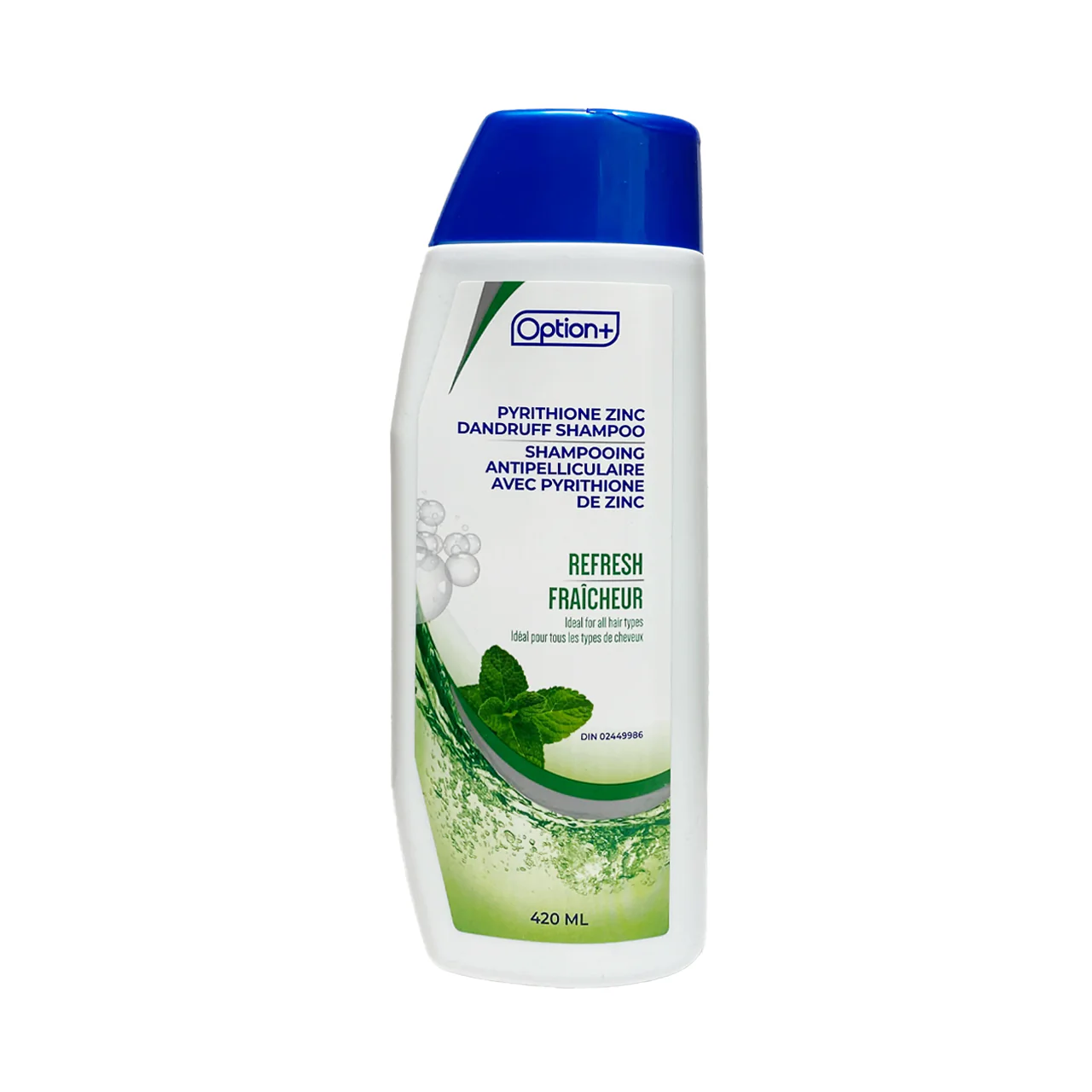 Option+ Pyrithione Zinc Dandruff Shampoo, Refresh | 420 mL