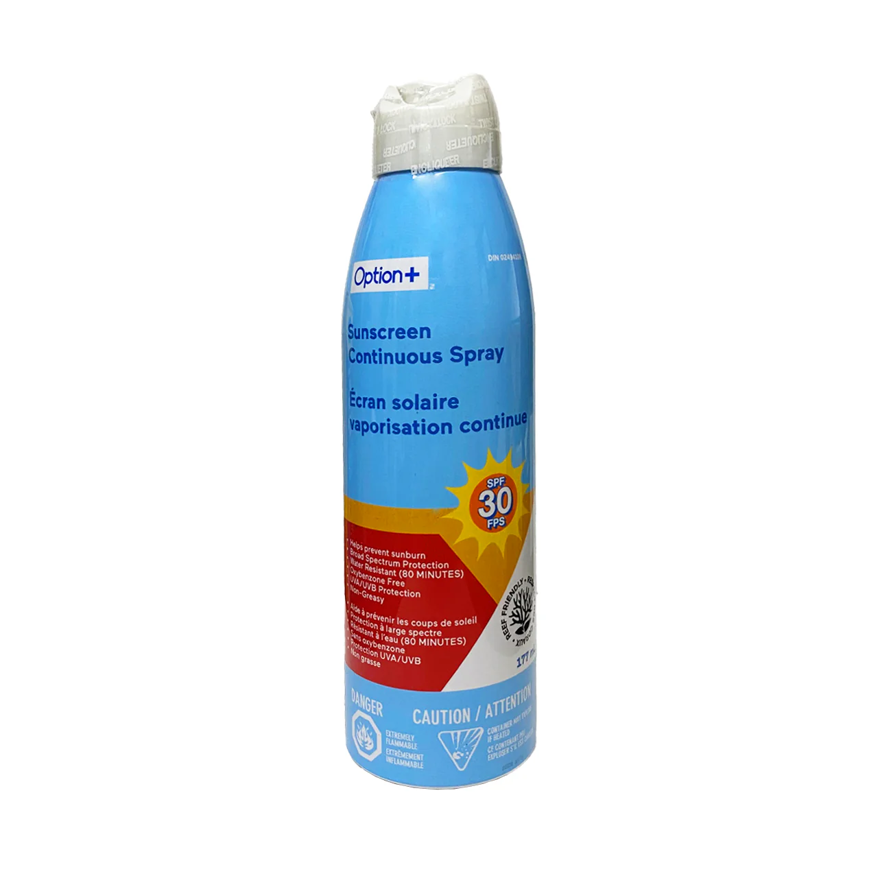 Option+ Sunscreen SPF 30 Non Greasy Continuous Spray | 177 mL