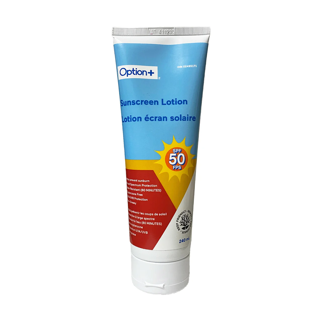 Option+ Sunscreen Lotion, SPF 50 | 240 mL