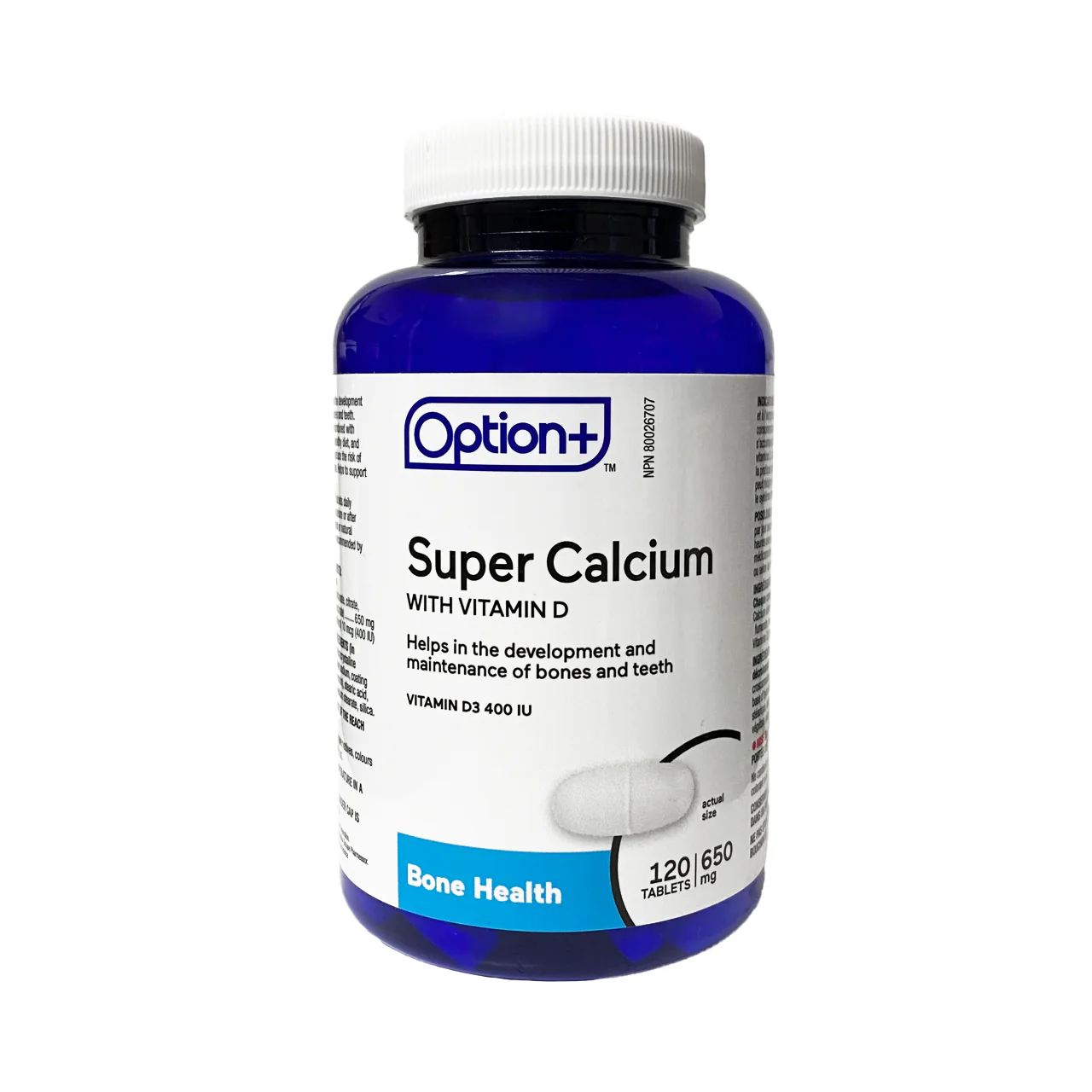 Option+ Super Calcium With Vitamin D 650 mg | 120 Tablets