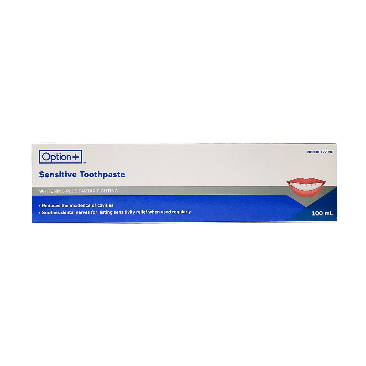 Option+ Sensitive Toothpaste Whitening Plus Tartar Fighting | 100 mL