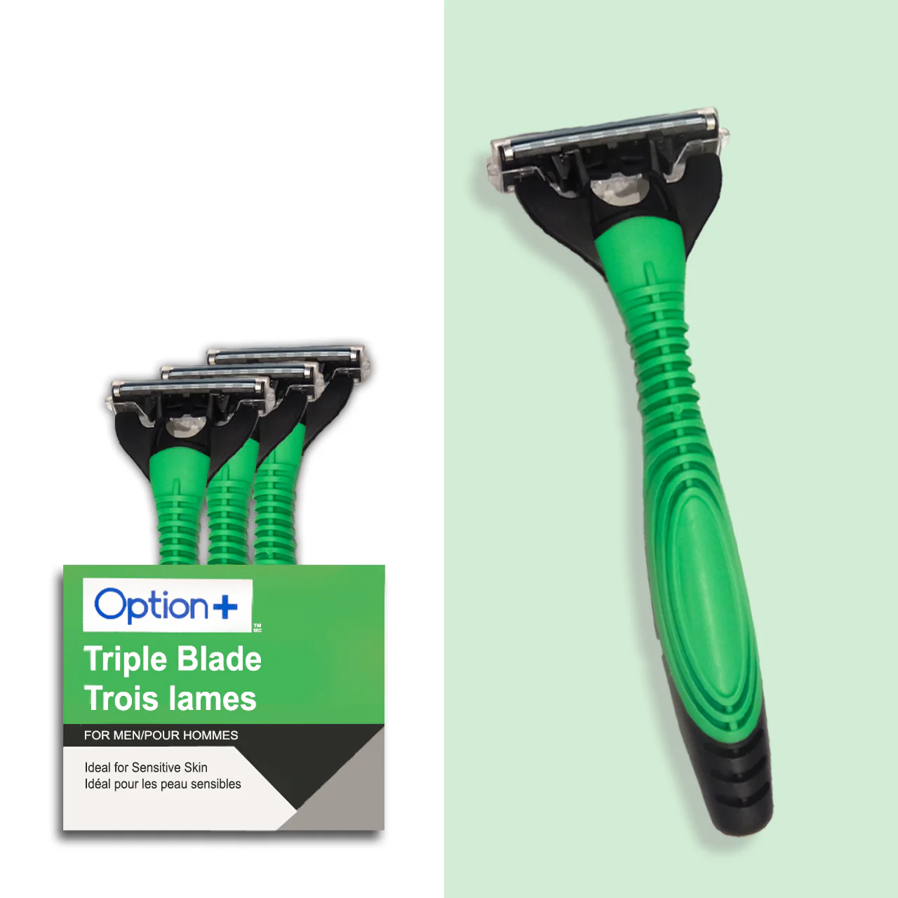 Option+ Triple Blade Razor For Men | 4 Razors - Image 2