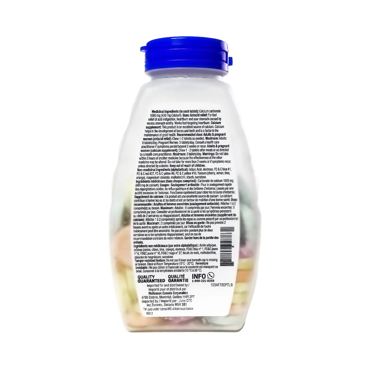 Option+ Antacid Calcium Ultra Strength, Assorted Fruit | 72 Chewable Tablets - Image 3