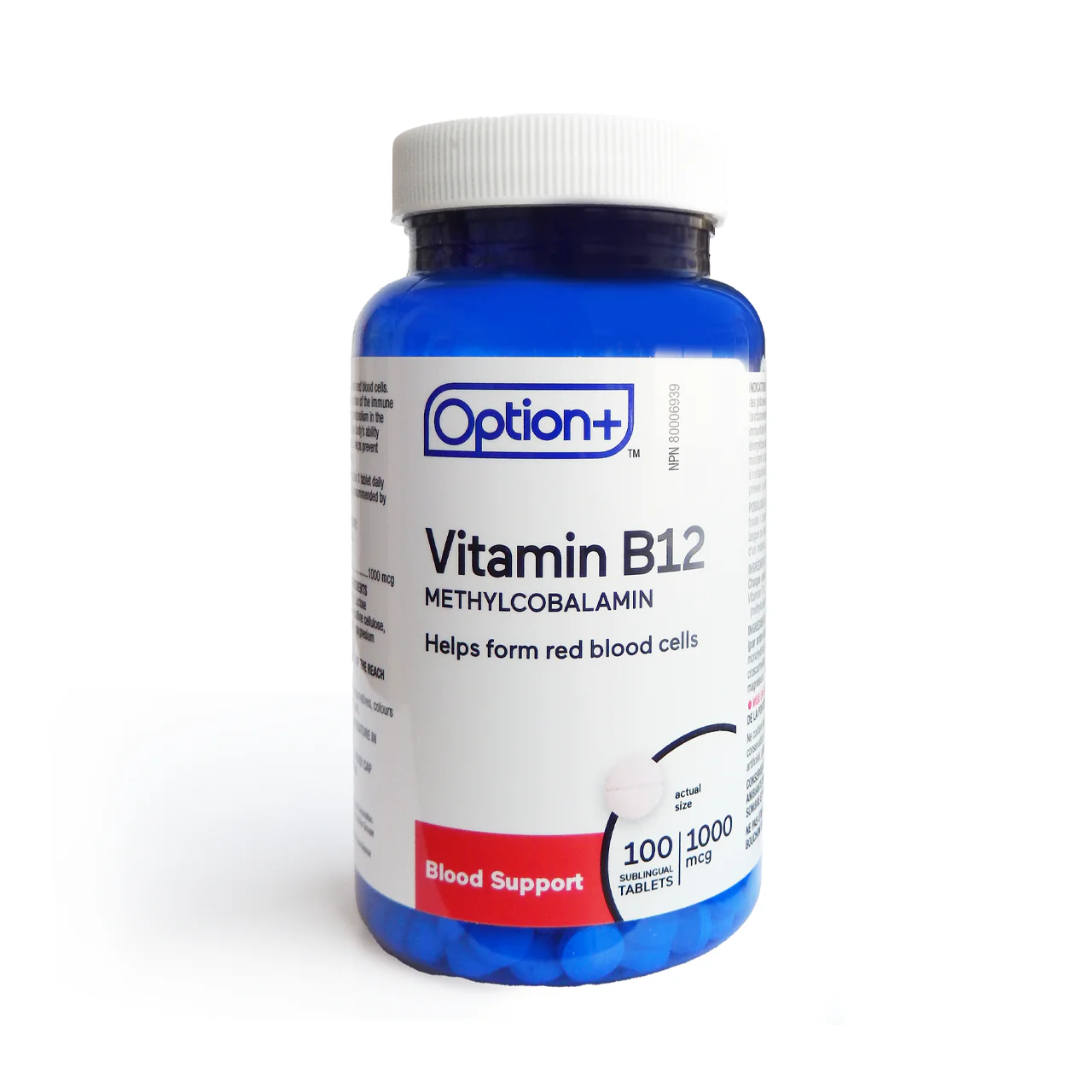 Option+ Vitamin B12 1000 mcg Methylcobalamin | 100 Tabs