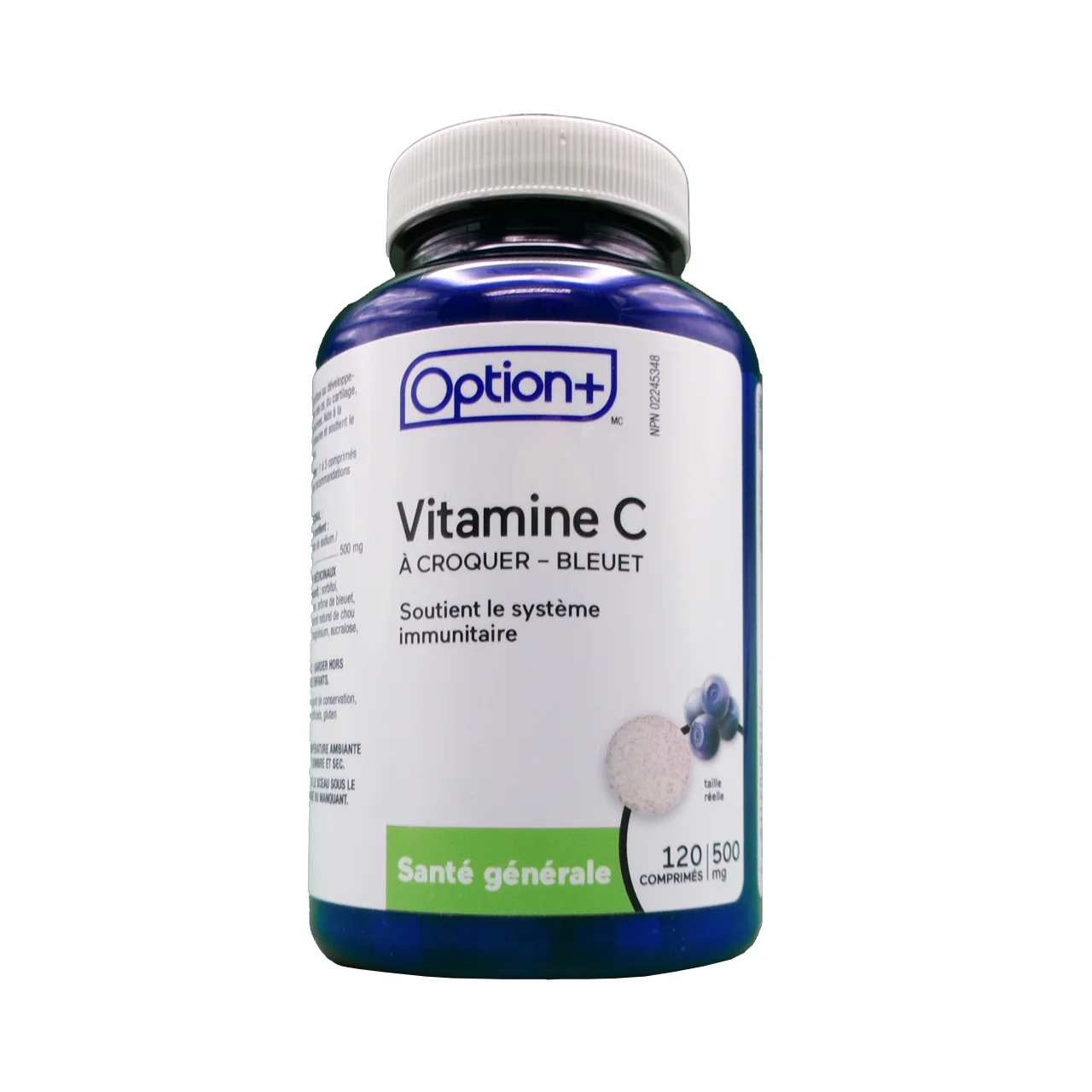 Option+ Vitamin C Chewable 500 mg, Blueberry | 120 Tablets - Image 2