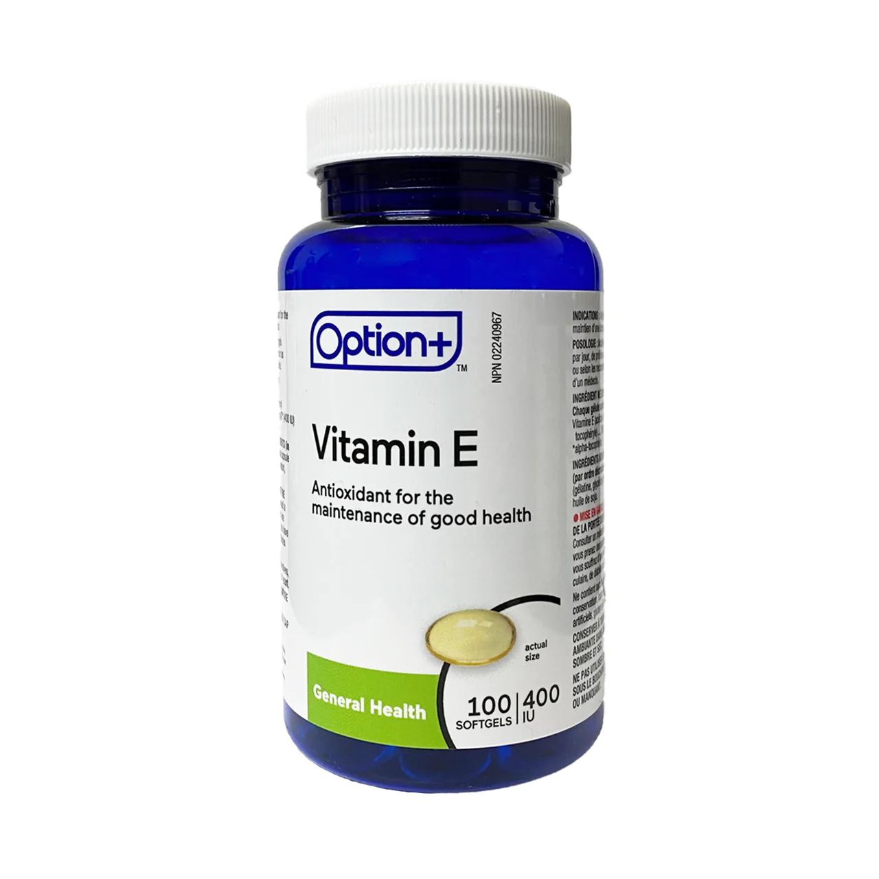 Option+ Vitamin E 400 IU | 100 Softgels