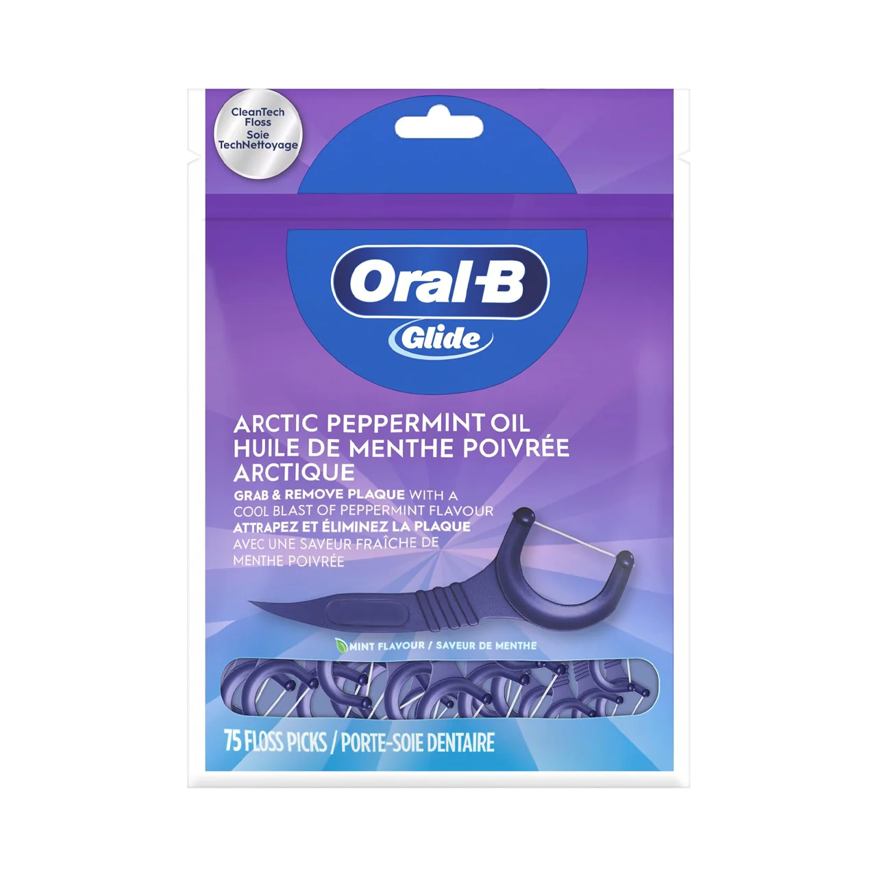 Oral-B - Glide Arctic Peppermint Oil Floss Picks | 75 Floss Picks