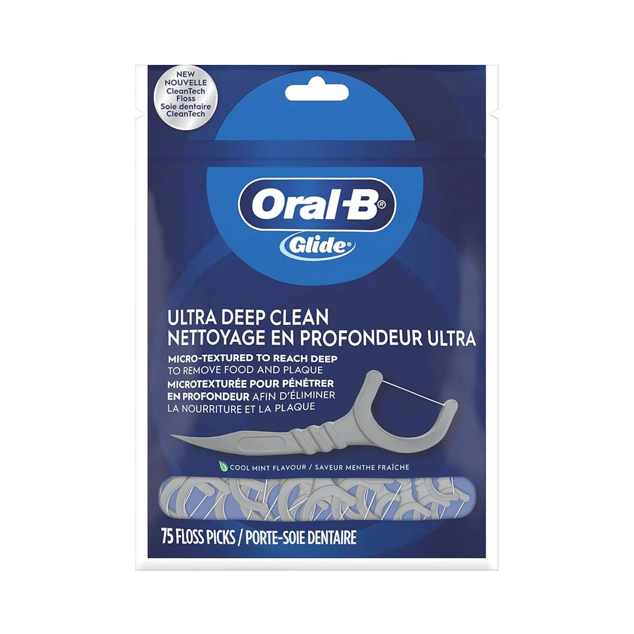 Oral-B Glide Ultra Deep Clean, Cool Mint Flavour | 75 Floss Picks