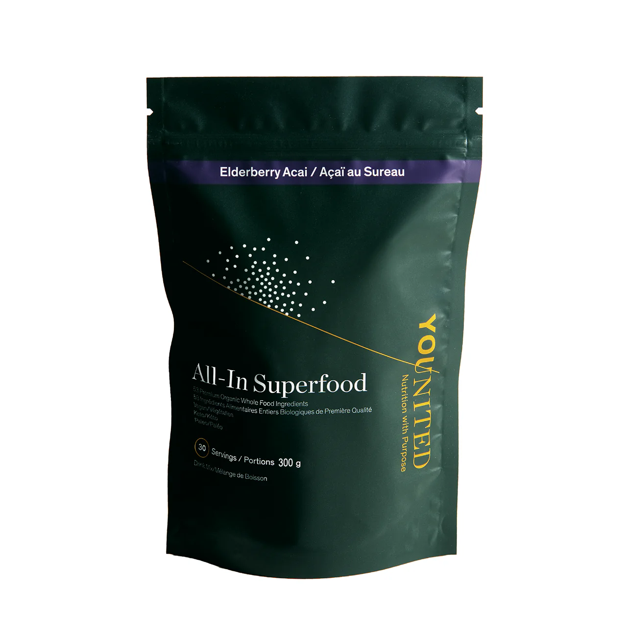 Younited - Organic All-In Superfood - Elderberry Acai | 30 Servings 300 g