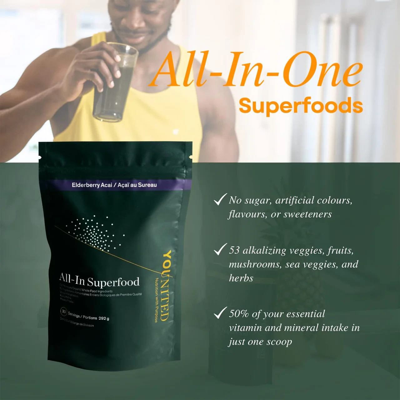 Younited - Organic All-In Superfood - Elderberry Acai | 30 Servings 300 g - Image 4