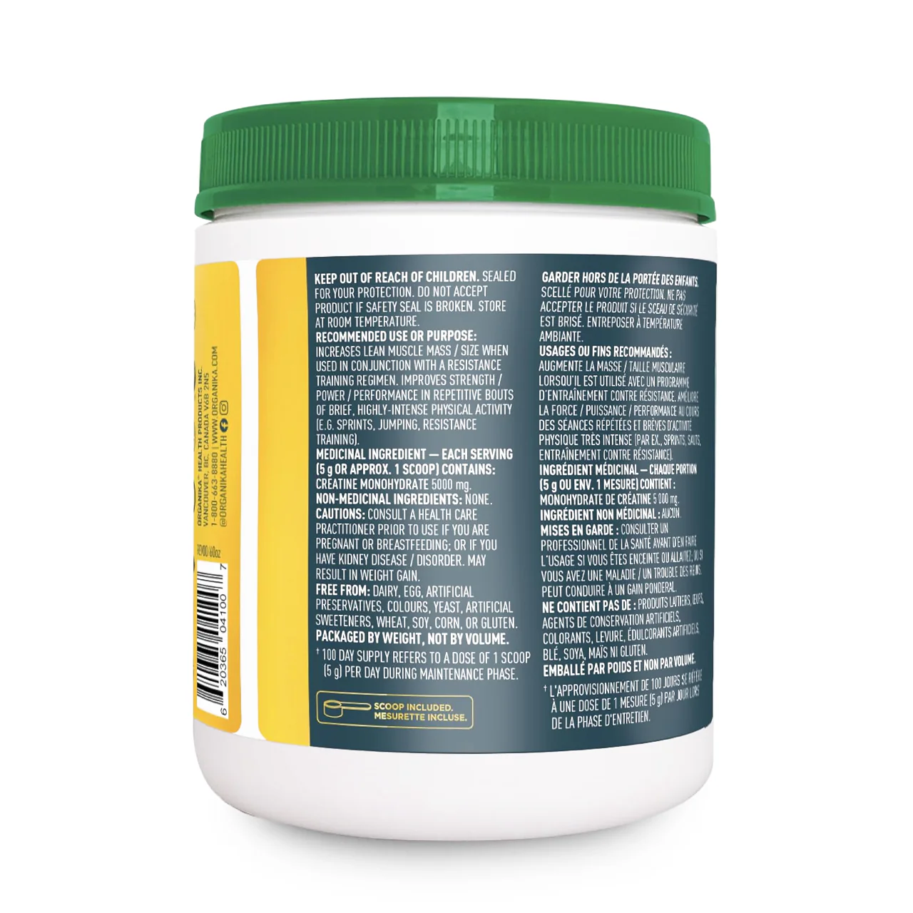 Organika - Pure Micronized Creatine Monohydrate, Unflavoured | 500 g - Image 3