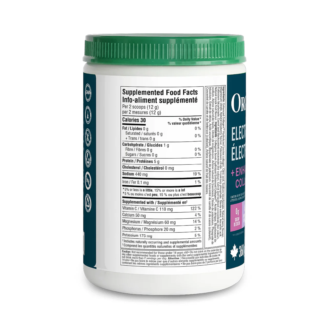 Organika - Electrolytes Collagen, Wild Berry | 360 g - Image 2