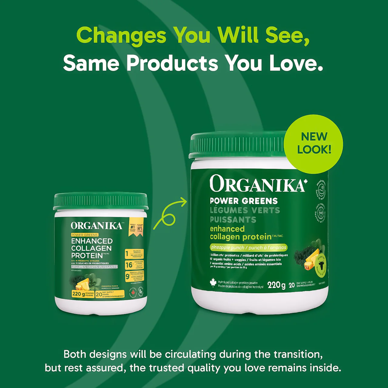 Organika - Enhanced Collagen Protein Power Greens, Pineapple Punch | 220 g - Image 2