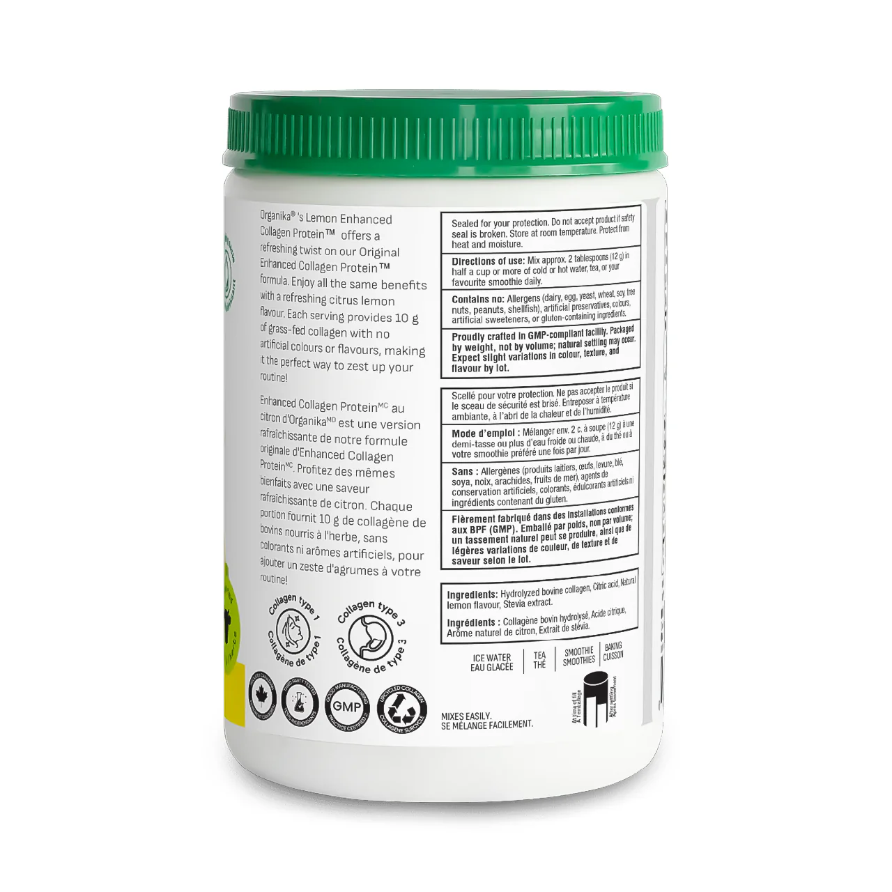 Organika - Enhanced Collagen Protein, Lemon | 252 g - Image 2