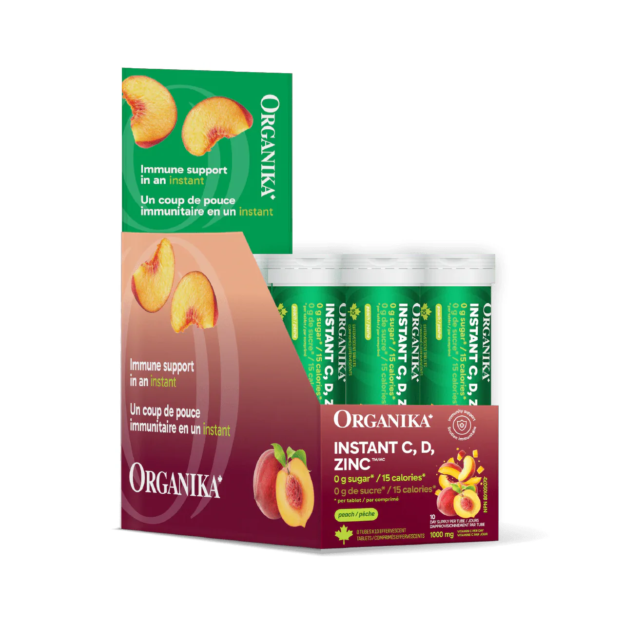 Organika - Instant C, D, Zinc Immunity Peach | Box of 8 - Image 2