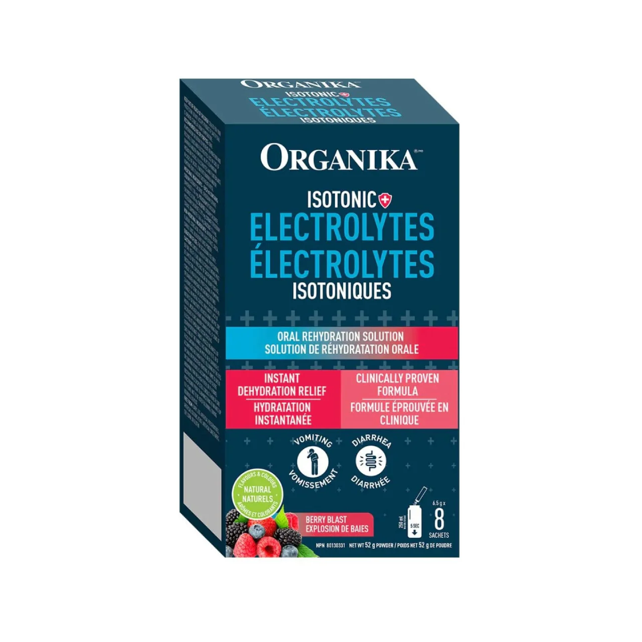 Organika - Isotonic Electrolytes, Berry | 8 Sachets x 6.5 g