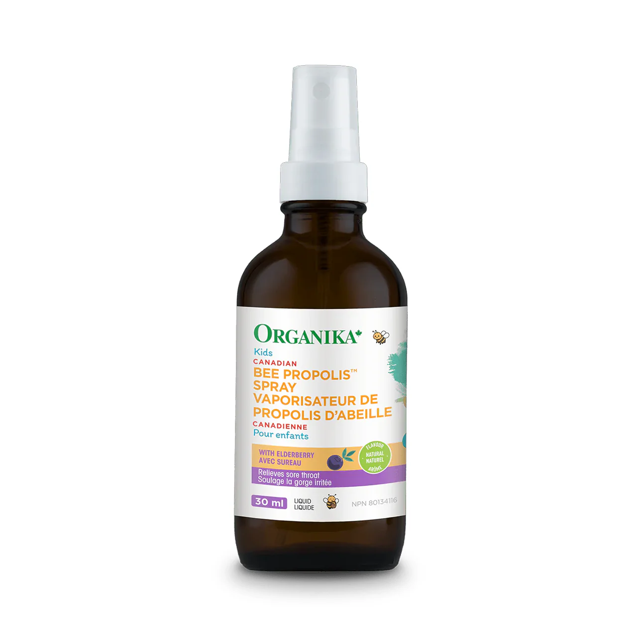 Organika - Kids Bee Propolis Spray, Elderberry | 30 mL