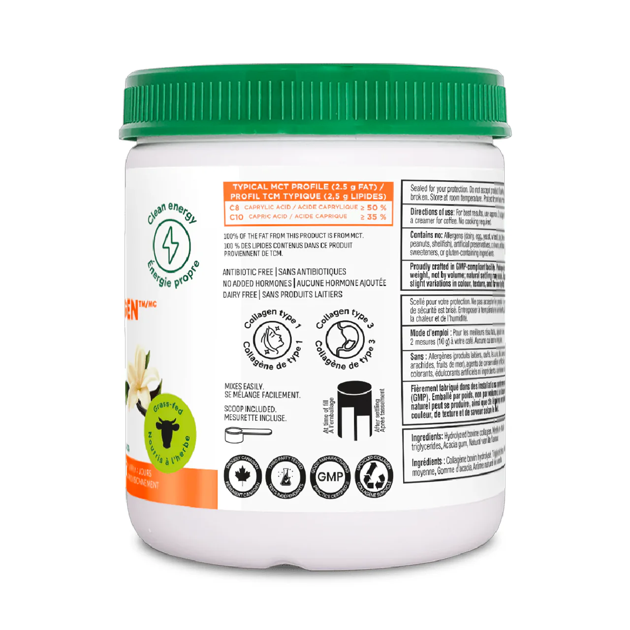 Organika - MCT Creamer Boost Enhanced Collagen, Vanilla | 150 g - Image 2