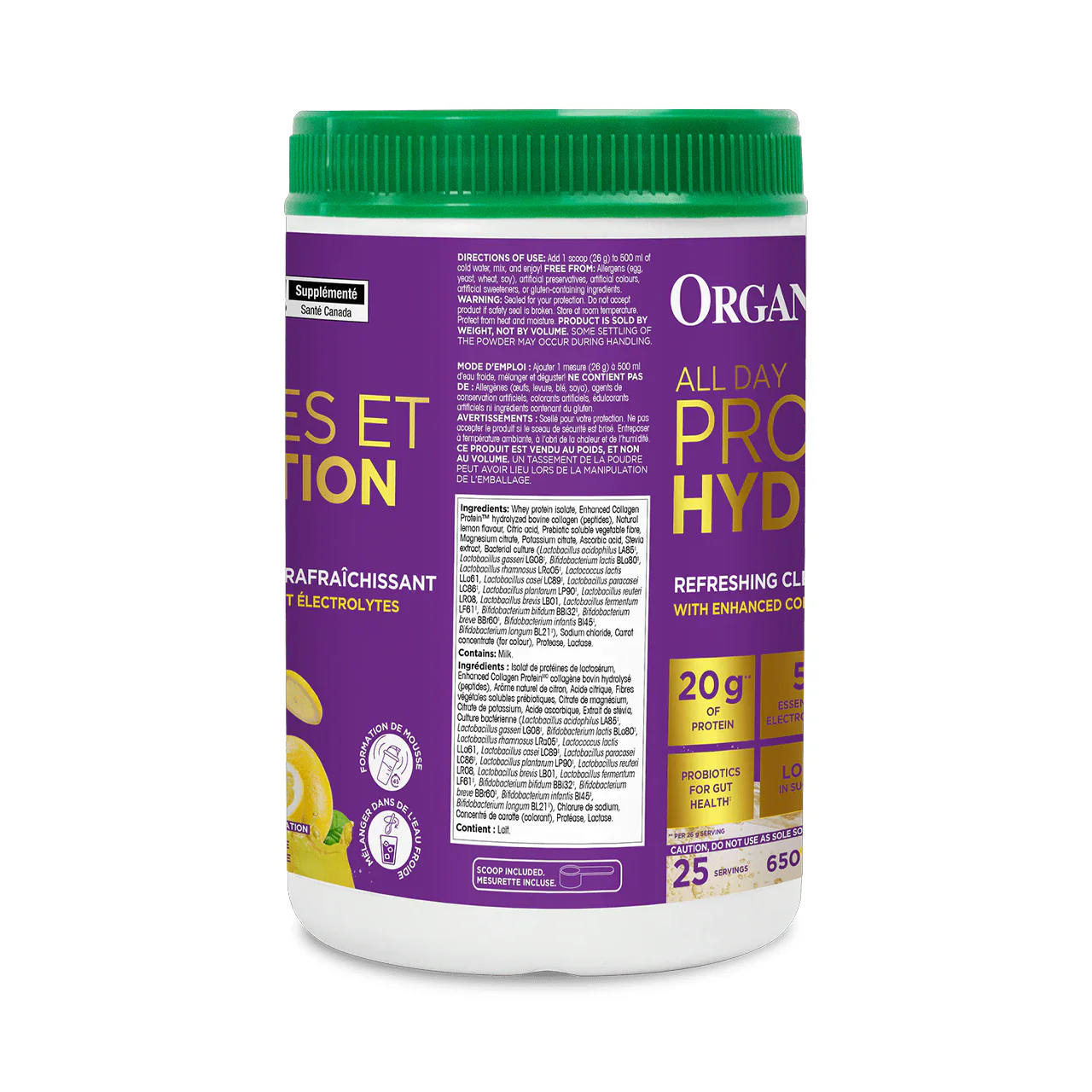 Organika - All Day Protein Hydrator, Classic Lemonade | 650 g - Image 2