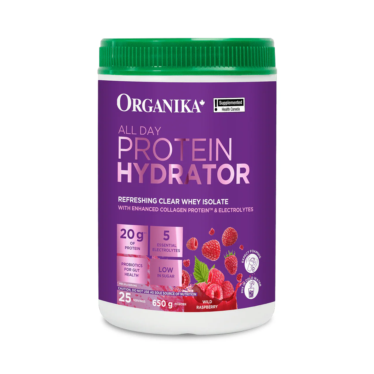 Organika - All Day Protein Hydrator, Wild Raspberry | 650 g