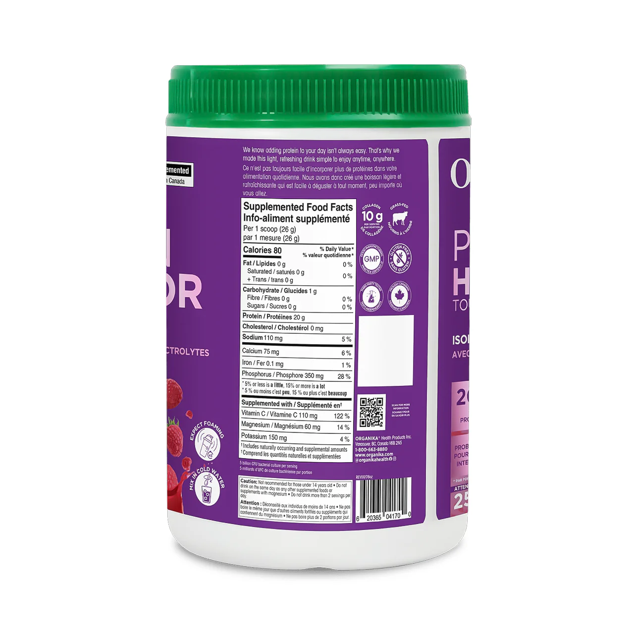 Organika - All Day Protein Hydrator, Wild Raspberry | 650 g - Image 2