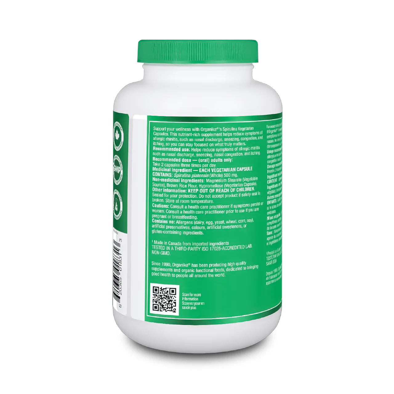 Organika - Blue Green Algae Spirulina 500 mg | 200 Tablets - Image 2