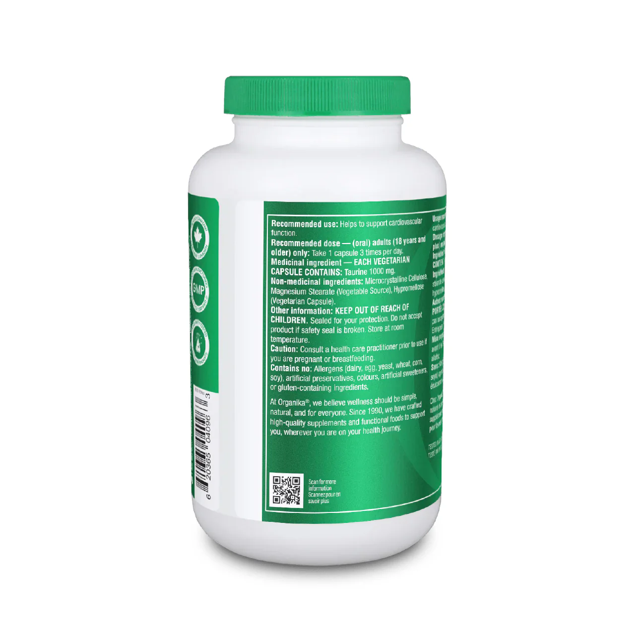 Organika - Taurine 3000 Ultra Strength | 240 Veg Capsules - Image 2