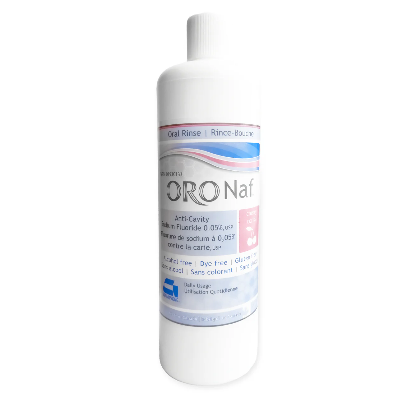 ORO Naf - Anti Cavity Sodium Fluoride 0.05%, USP Oral Rinse - Cherry Flavour | 500 ml