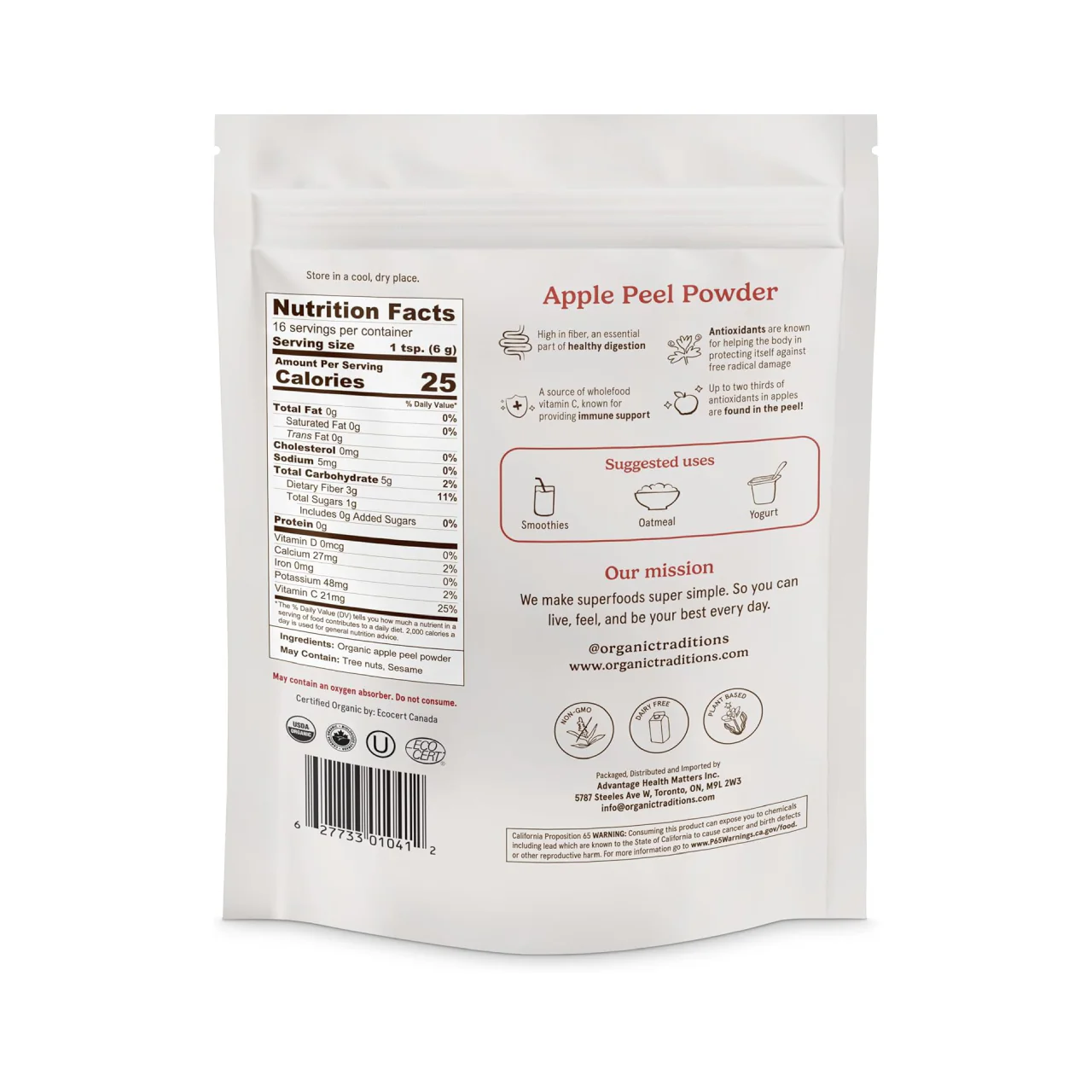 Organic Traditions - Apple Peel Powder | 100 g - Image 2