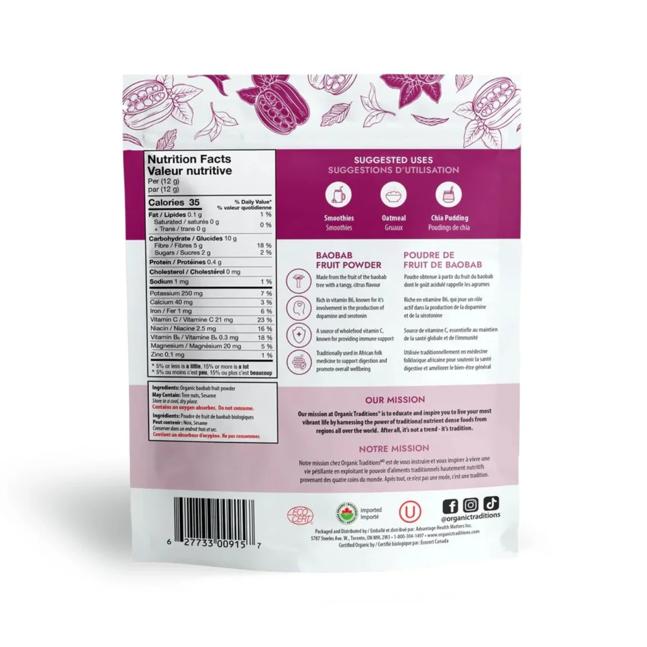 Organic Traditions - Baobab Fruit Powder | 150 g - Image 2