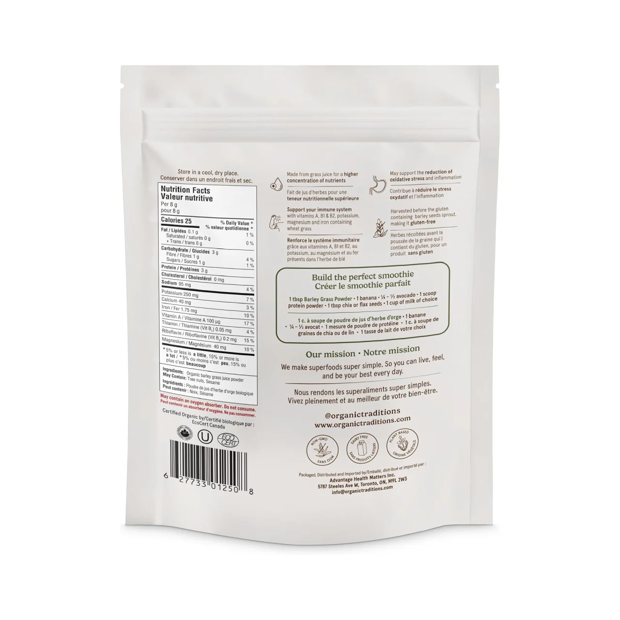 Organic Traditions - Barley Grass Juice Powder | 150 g - Image 2