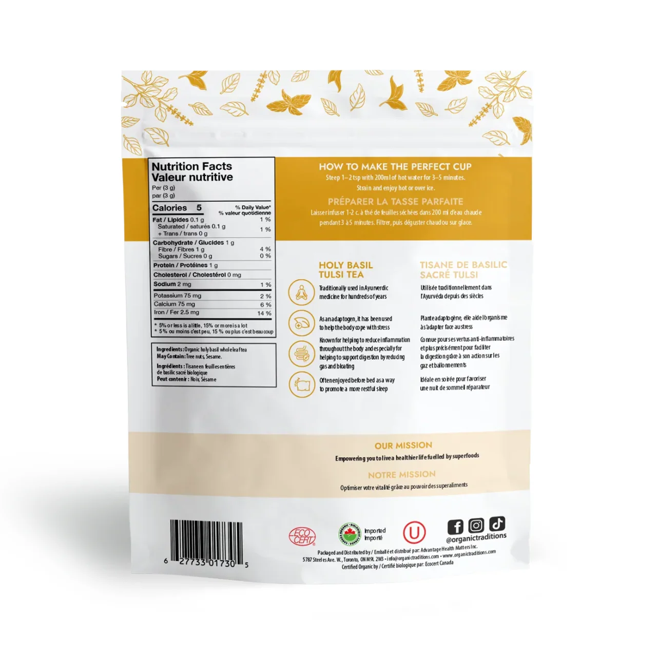 Organic Traditions - Holy Basil Tulsi Tea Cut | 150 g - Image 2