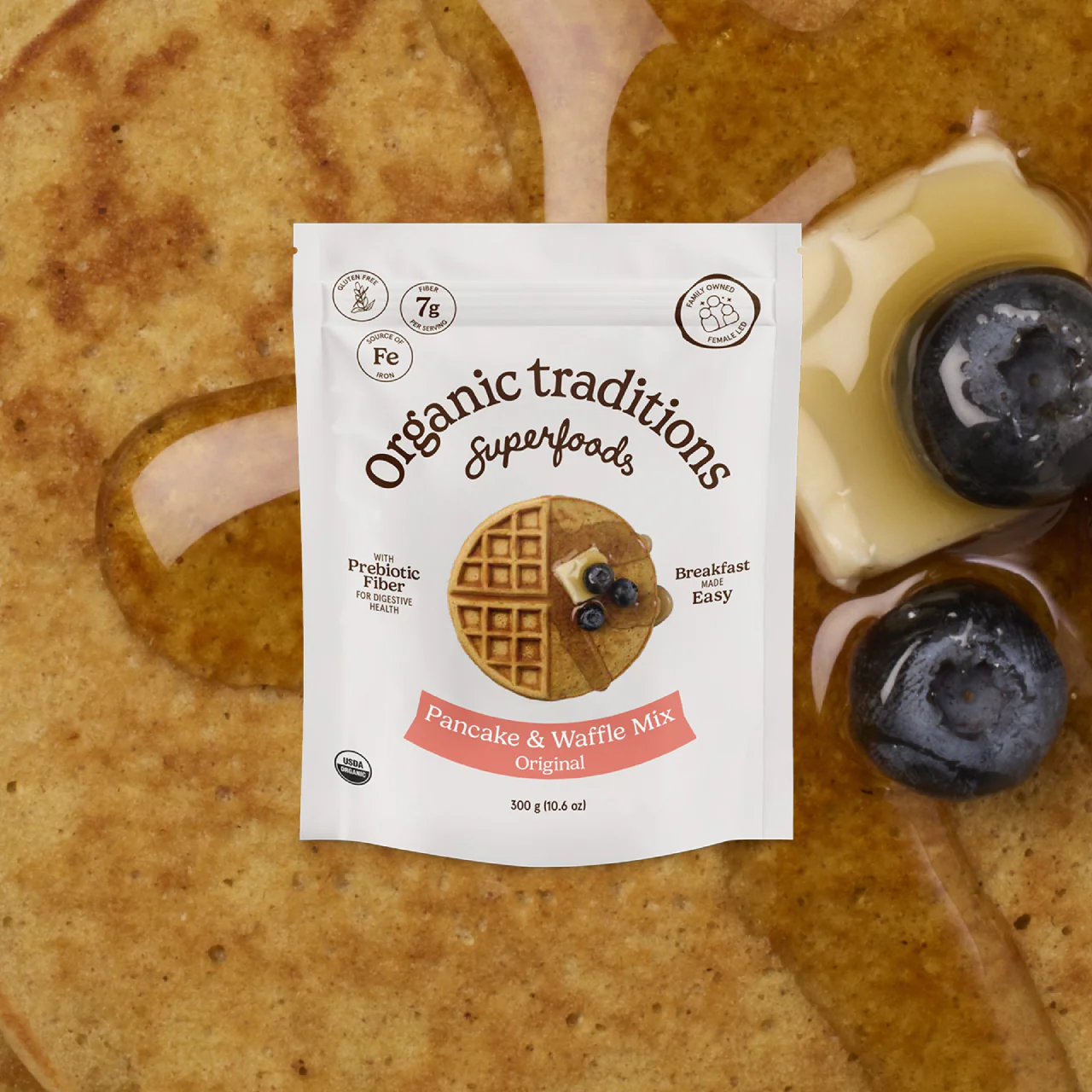 Organic Traditions - Pancake And Waffle Mix, Original | 300 g - Image 2