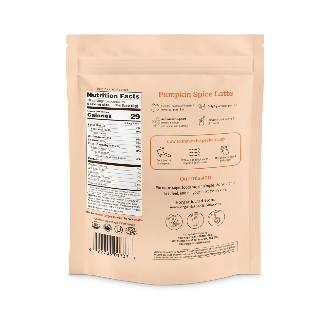 Organic Traditions - Pumpkin Spice Latte | 150 g - Image 2