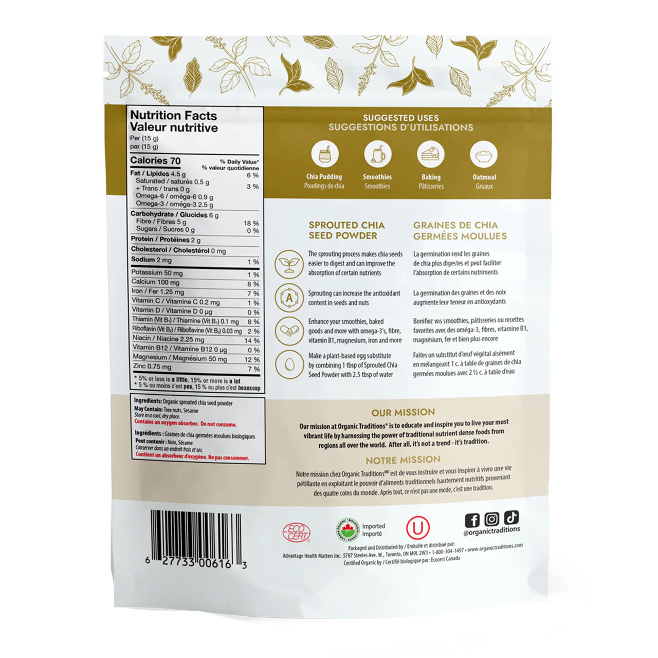 Organic Traditions - Sprouted Chia Seed Powder | 454 g - Image 4
