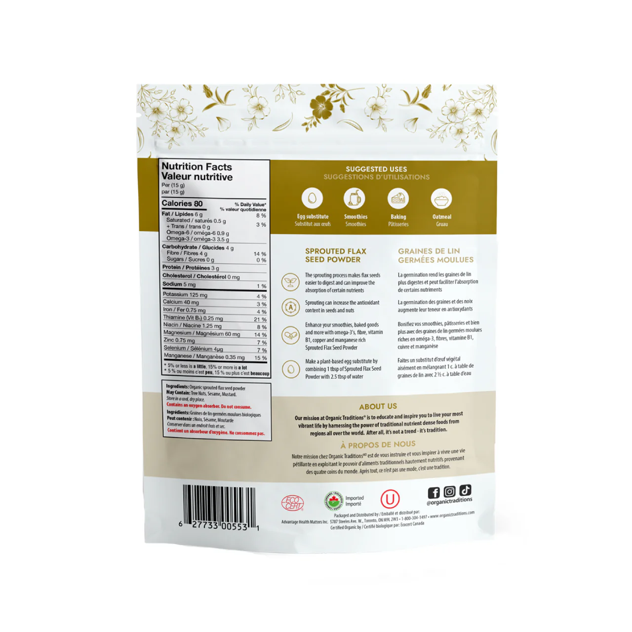 Organic Traditions - Sprouted Flax | 454 g - Image 2