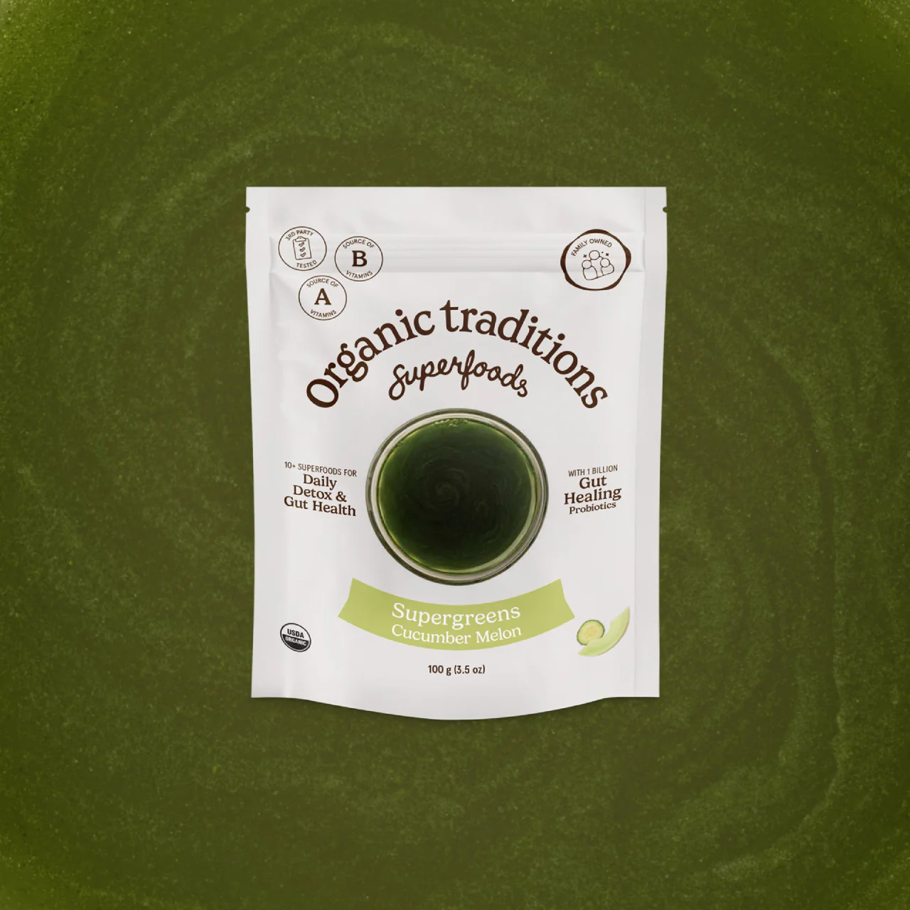 Organic Traditions - Supergreens, Cucumber Melon | 100 g - Image 2
