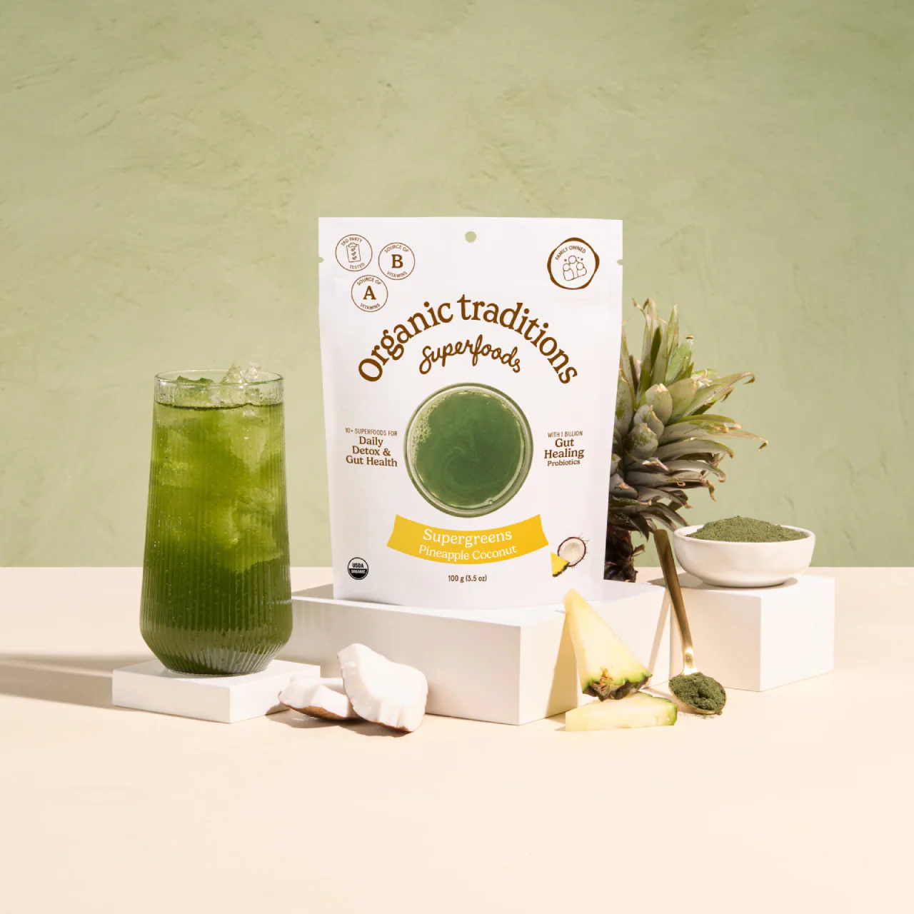 Organic Traditions - Supergreens, Pineapple Coconut | 100 g - Image 4