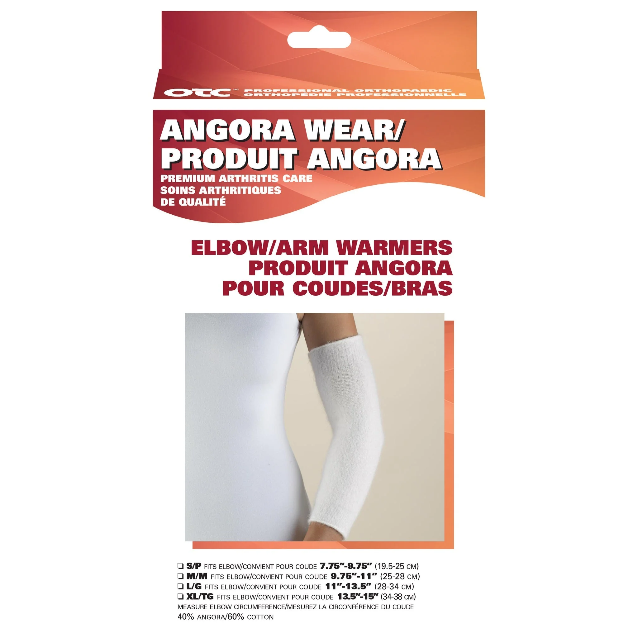 OTC - Angora Elbow Warmers White (Pair)