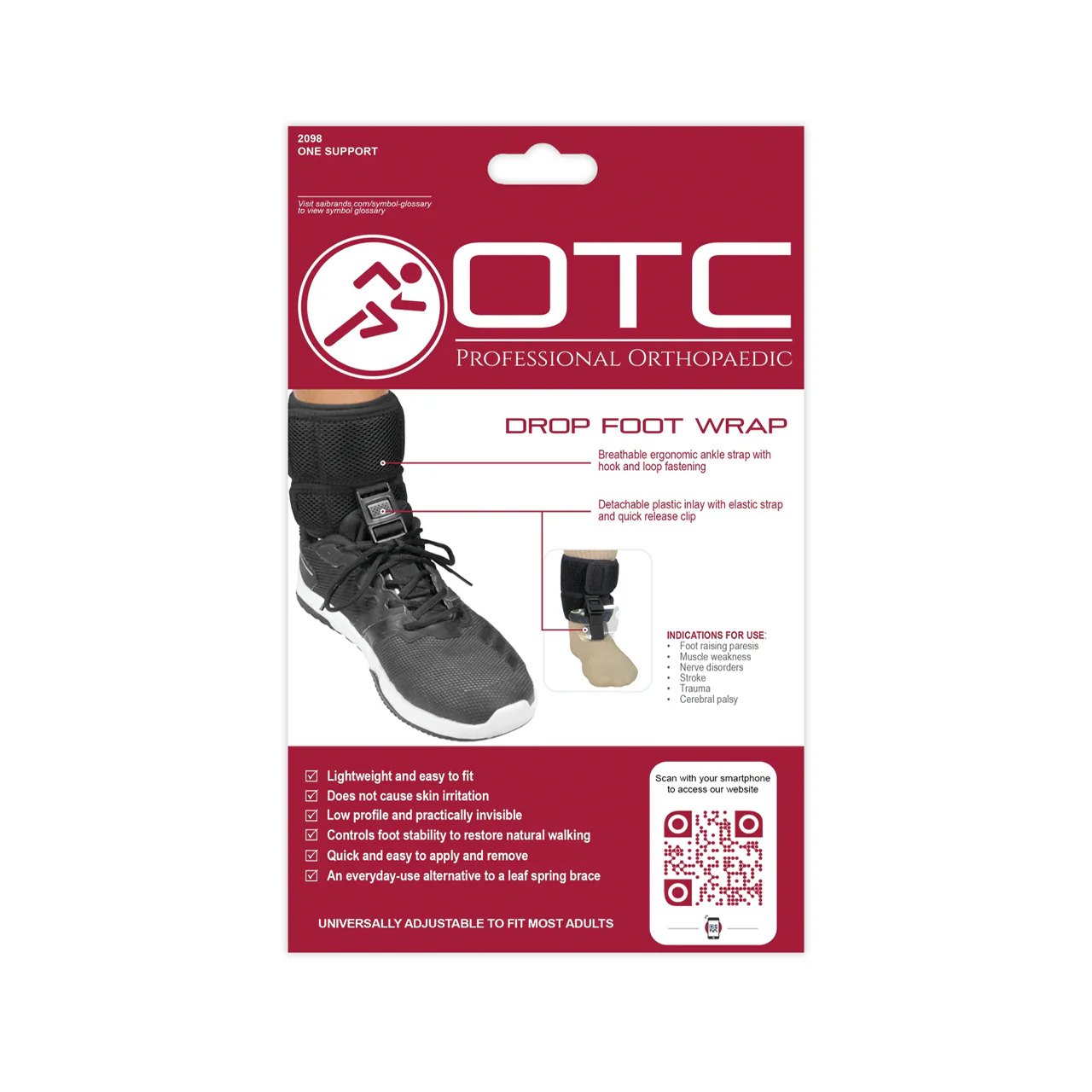OTC - Drop-Foot Ankle Wrap, Black | Universal - Image 5