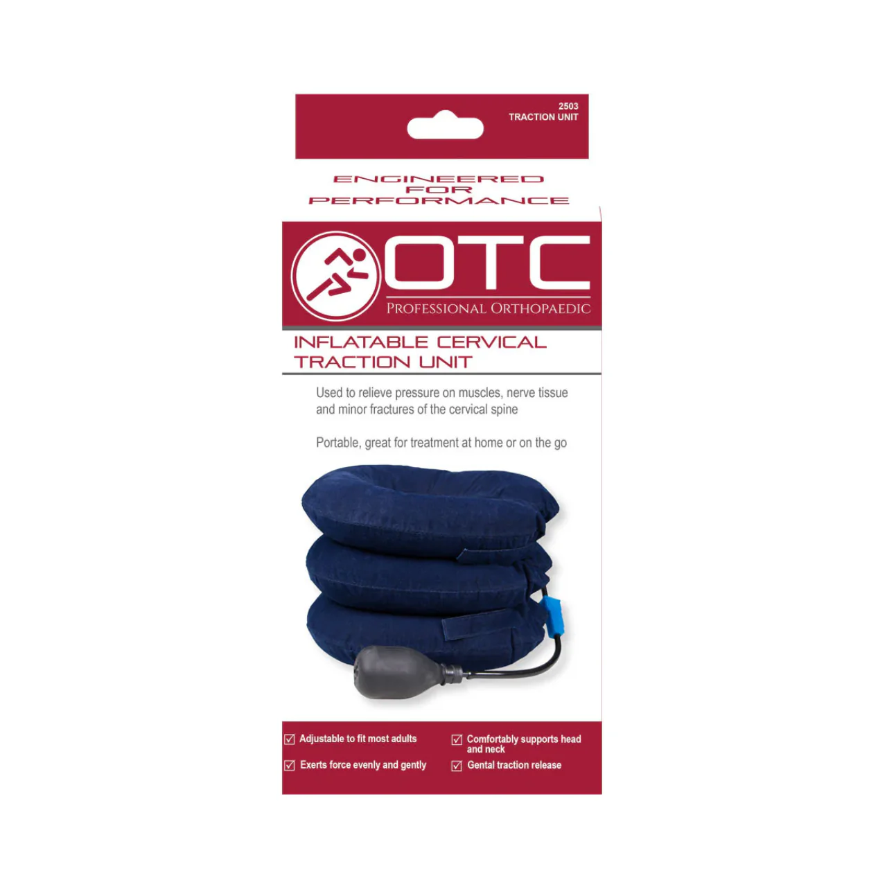 OTC - Inflatable Cervical Traction Collar, Navy - Image 2