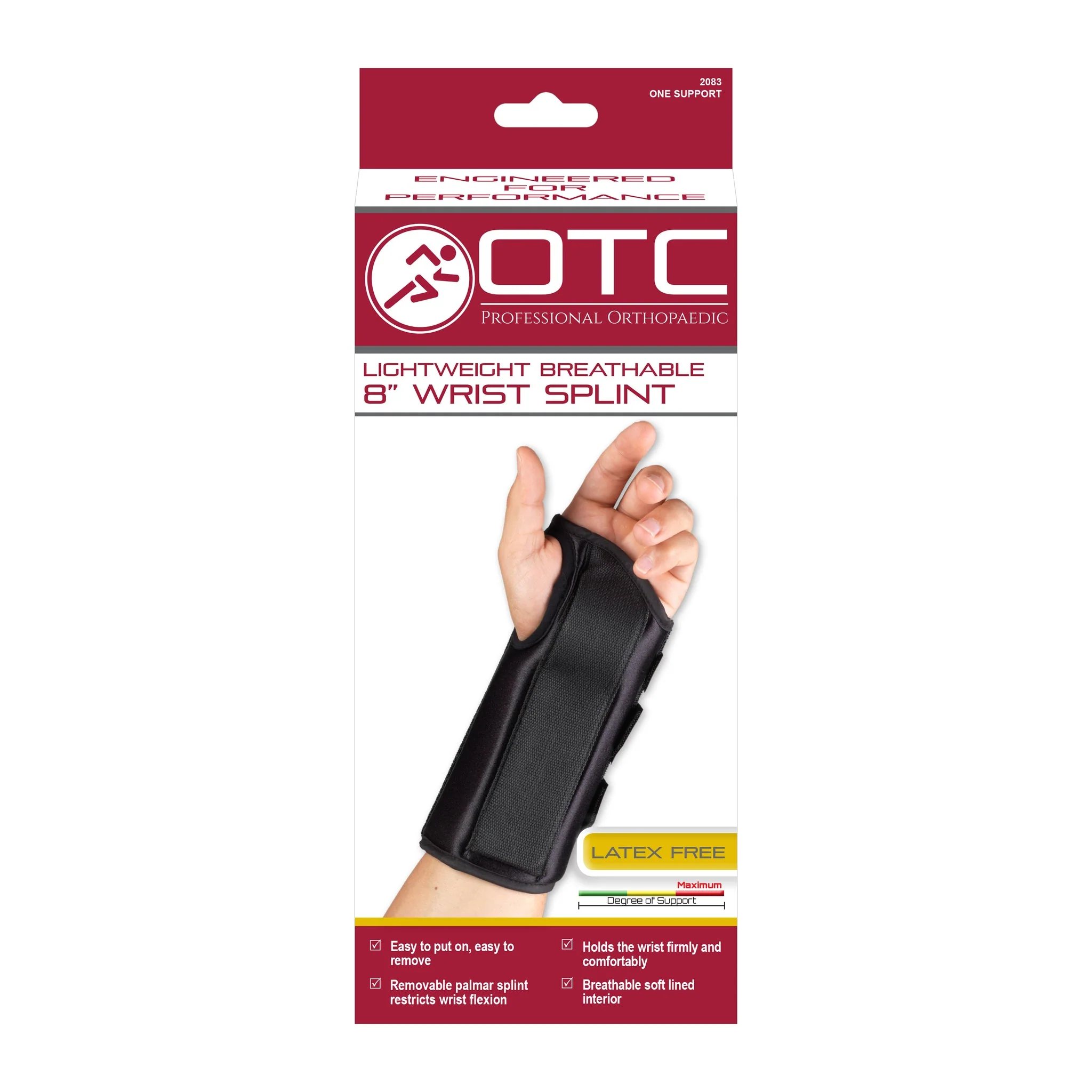 OTC – 8″ Wrist Brace, Black | Adjustable Design