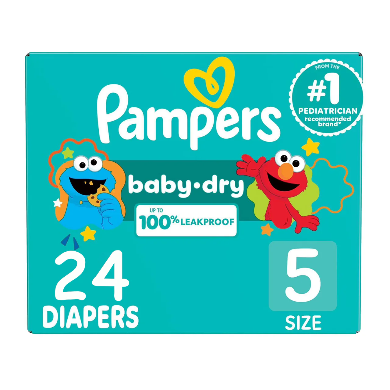 Pampers - Baby Dry Leakproof Diapers, Size 5 | 24 Diapers
