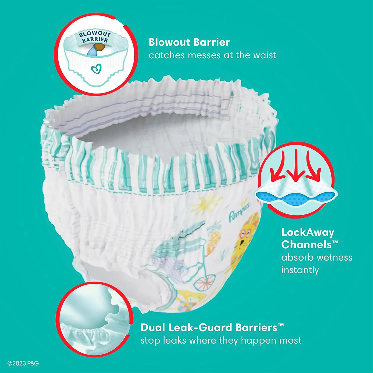 Pampers - Cruisers 360 Leakproof Diapers, Size 3 | 26 Diapers - Image 2