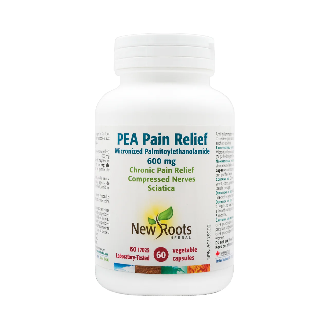 New Roots - PEA Pain Relief Palmitoylethanolamide 600 mg | 60 Capsules