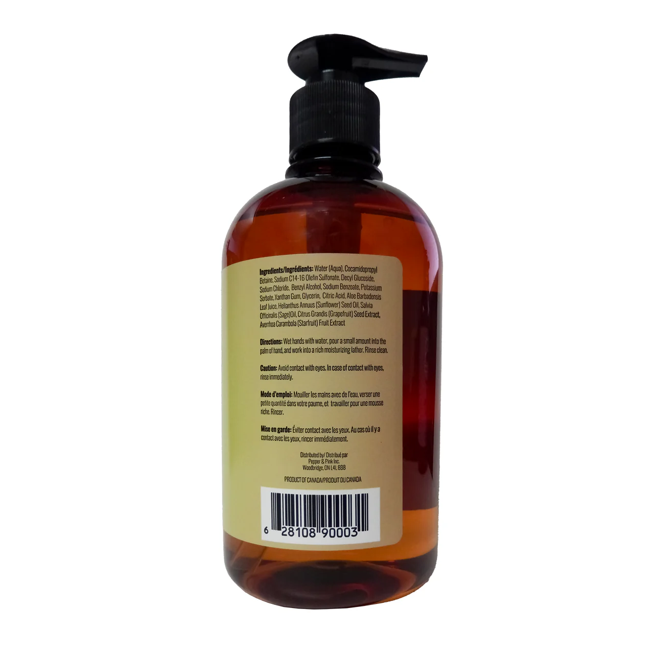 Pepper & Pink - Hand Soap - Sage, Grapefruit and Starfruit | 453 mL - Image 2
