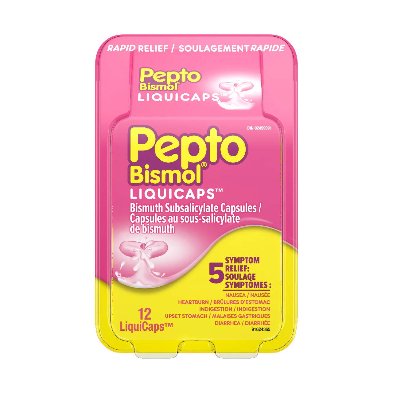 Pepto Bismol - LiquiCaps - 5 Symptom Relief | 12 LiquiCaps